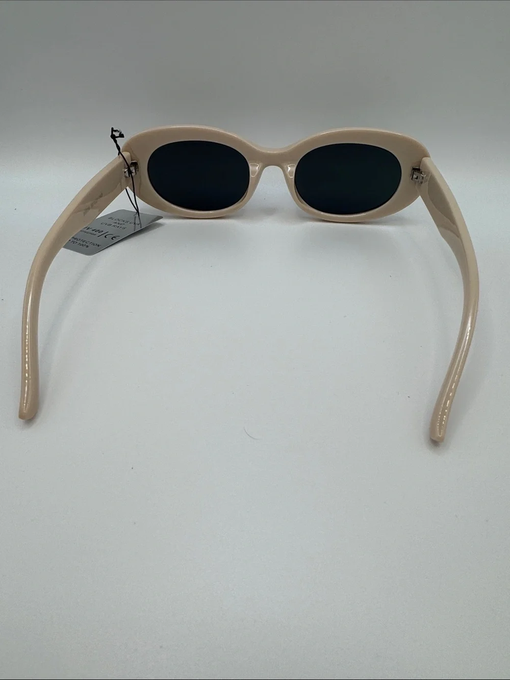 Women’s Beige Oval Sunglasses - UV Protection